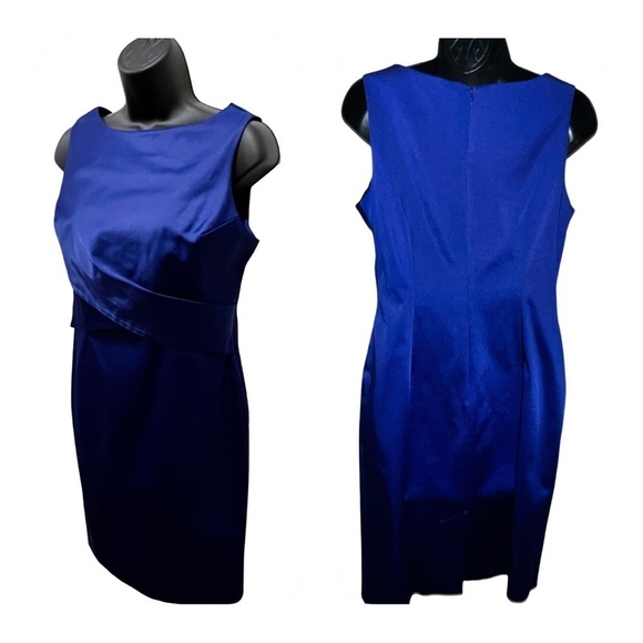 Talbots Women’s Silk Shift Midi Dress Sleeveless Lined Navy Blue Size 8P - Picture 3 of 10